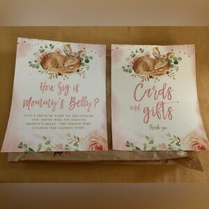Deer Baby Girl Shower Game Cards and Printouts